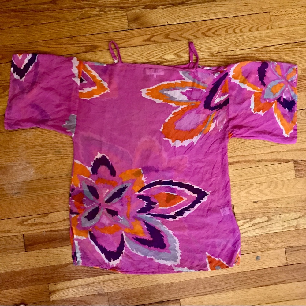 Tibi silk coverup tunic blouse